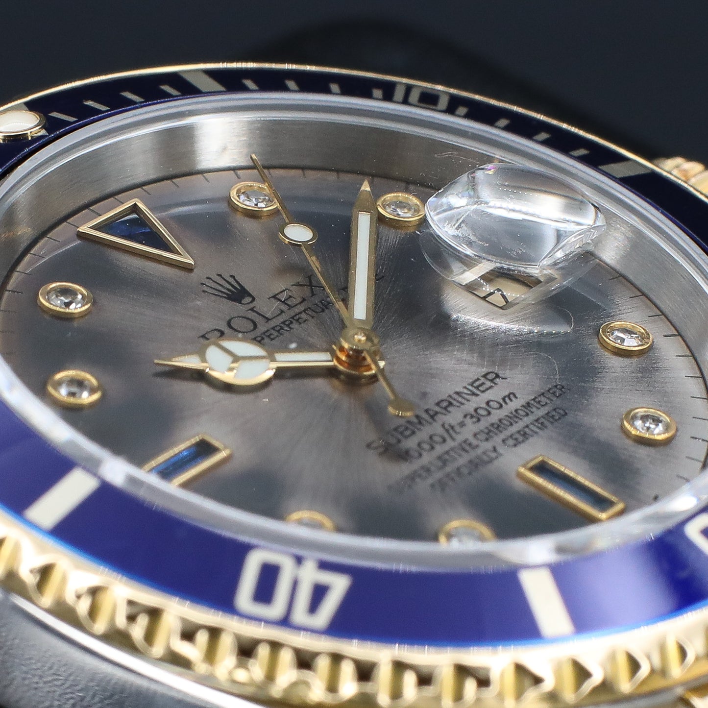 Rolex Submariner Bluesy Serti Dial Watch Only - 16613