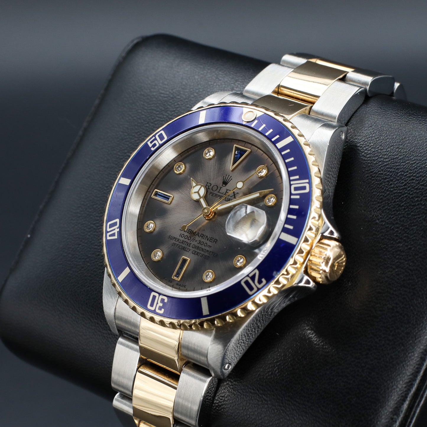 Rolex Submariner Bluesy Serti Dial Watch Only - 16613