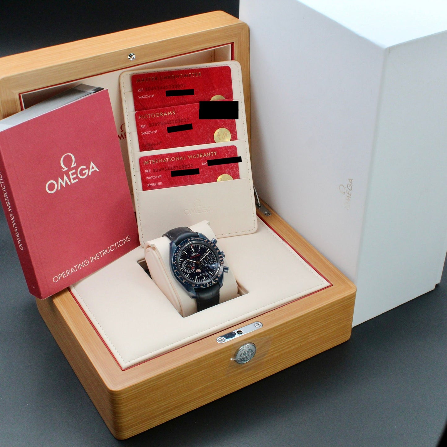 Omega Speedmaster Blue Side of the Moon 2025 Complete set - 304.93.44.52.03.002