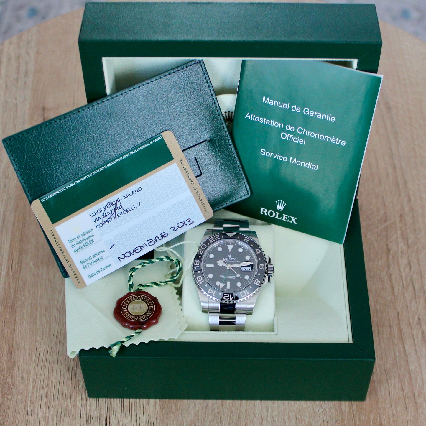 Rolex GMT-Master II "Dark Knight" Black Bezel Complete Set - 116710LN