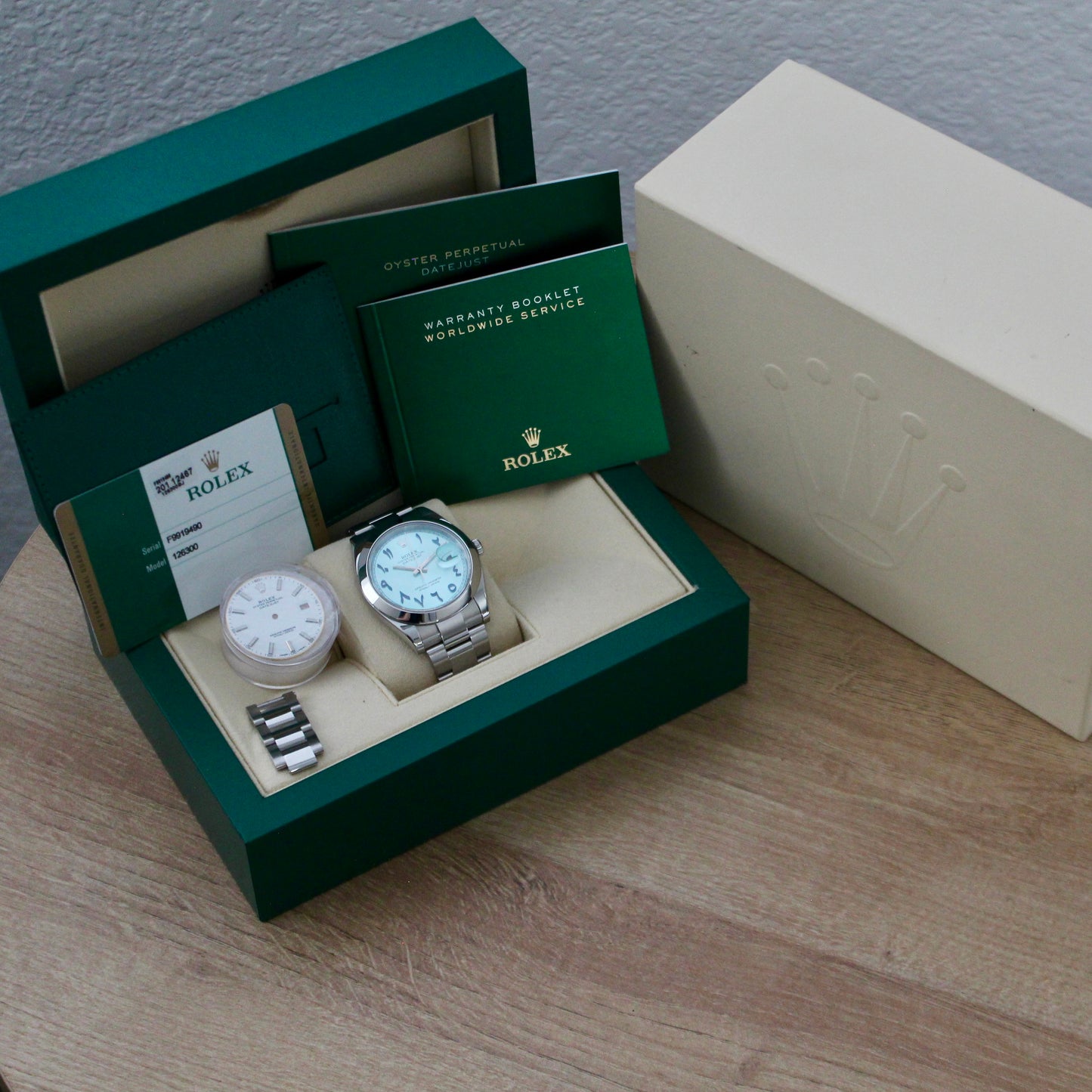 Rolex Datejust 41 Ice Blue Arabic Dial Complete Set - 126300
