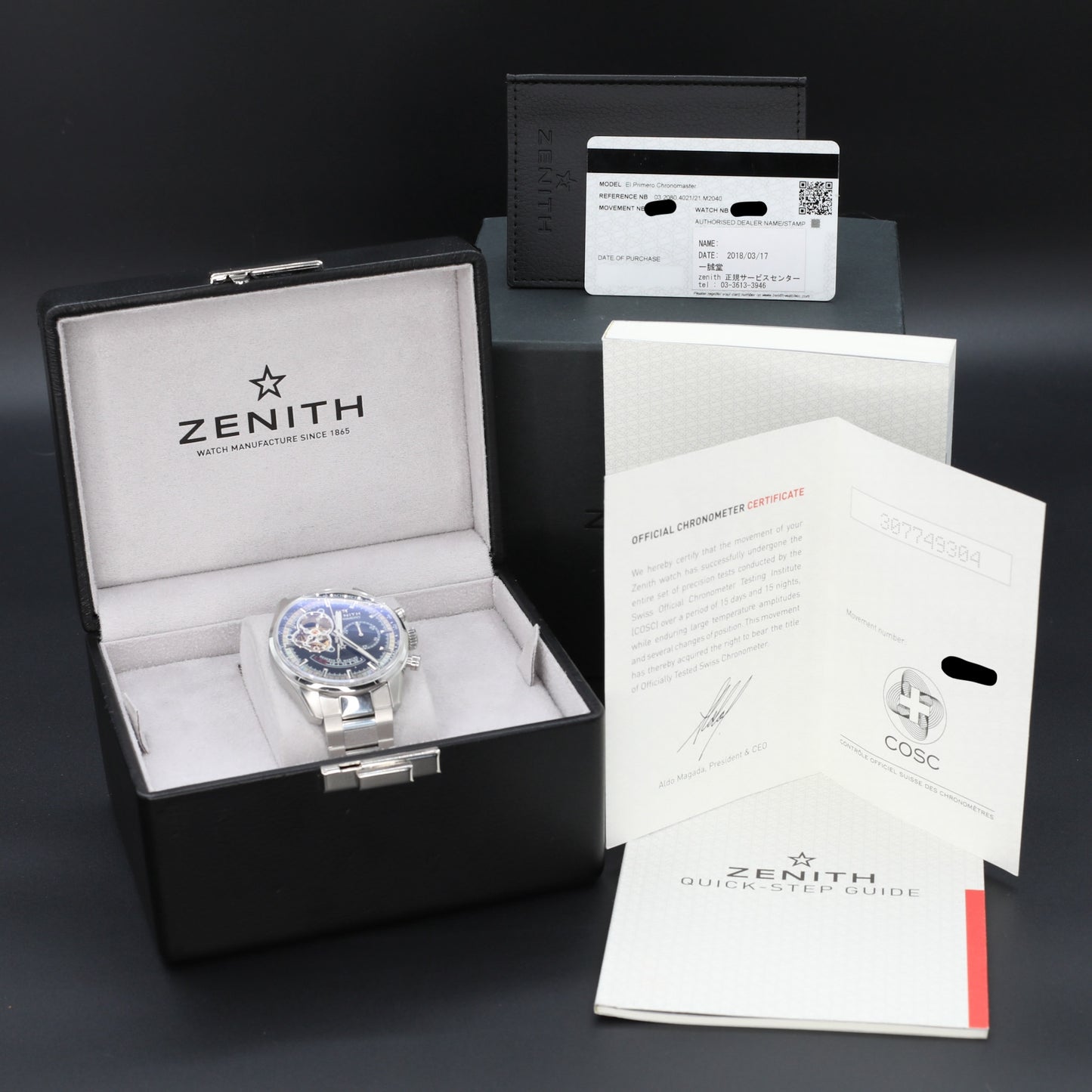 Zenith Chronomaster Openheart 2018 Complete - 03.2080.4021/21.M2040