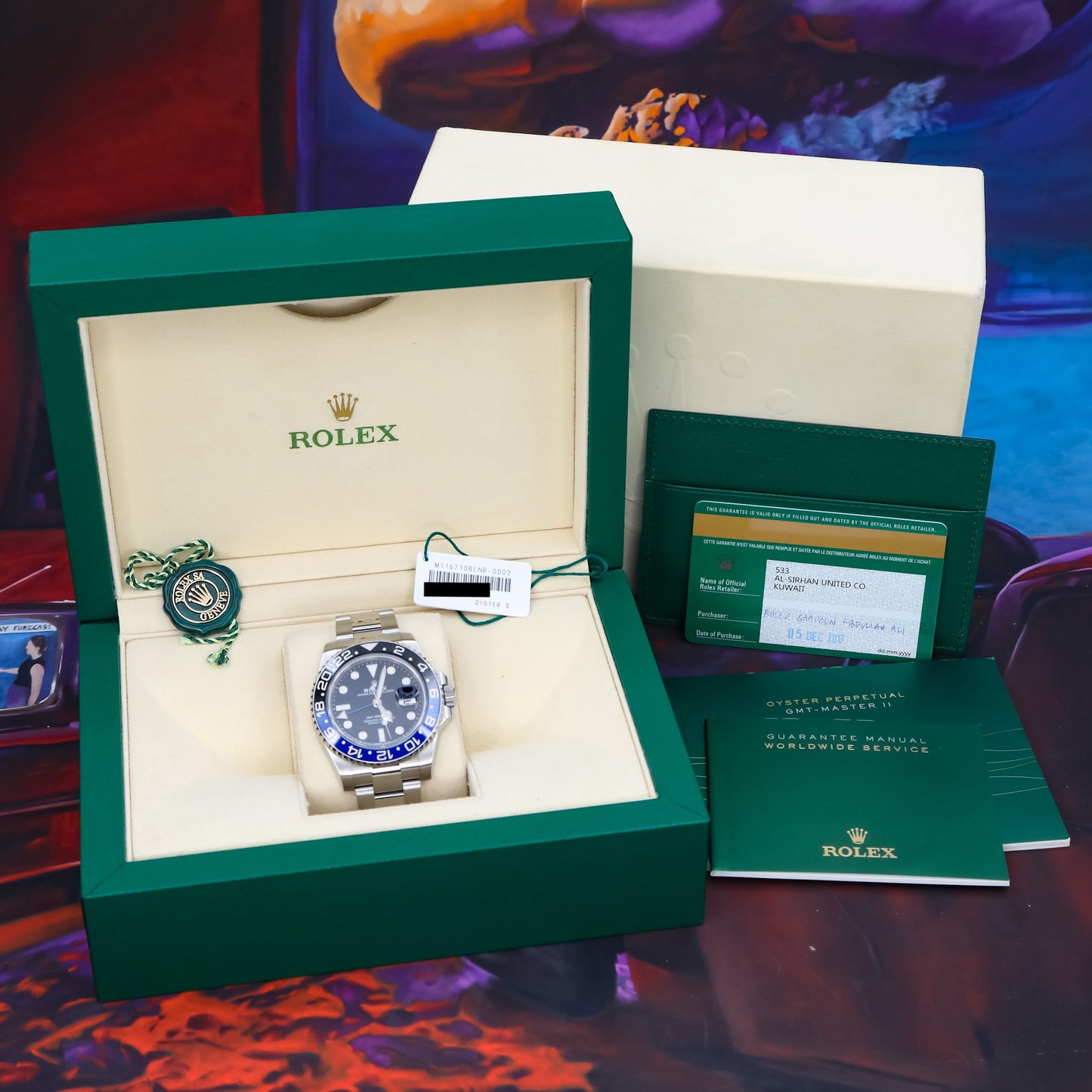 Rolex GMT-Master II Batman Oyster 2017 Complete - 116710BLNR