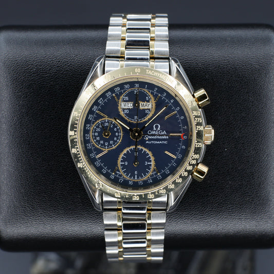 Omega Triple Calendar Two-Tone Blue Dial Watch Only - 3321.80