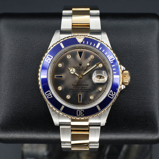 Rolex Submariner Bluesy Serti Dial Watch Only - 16613