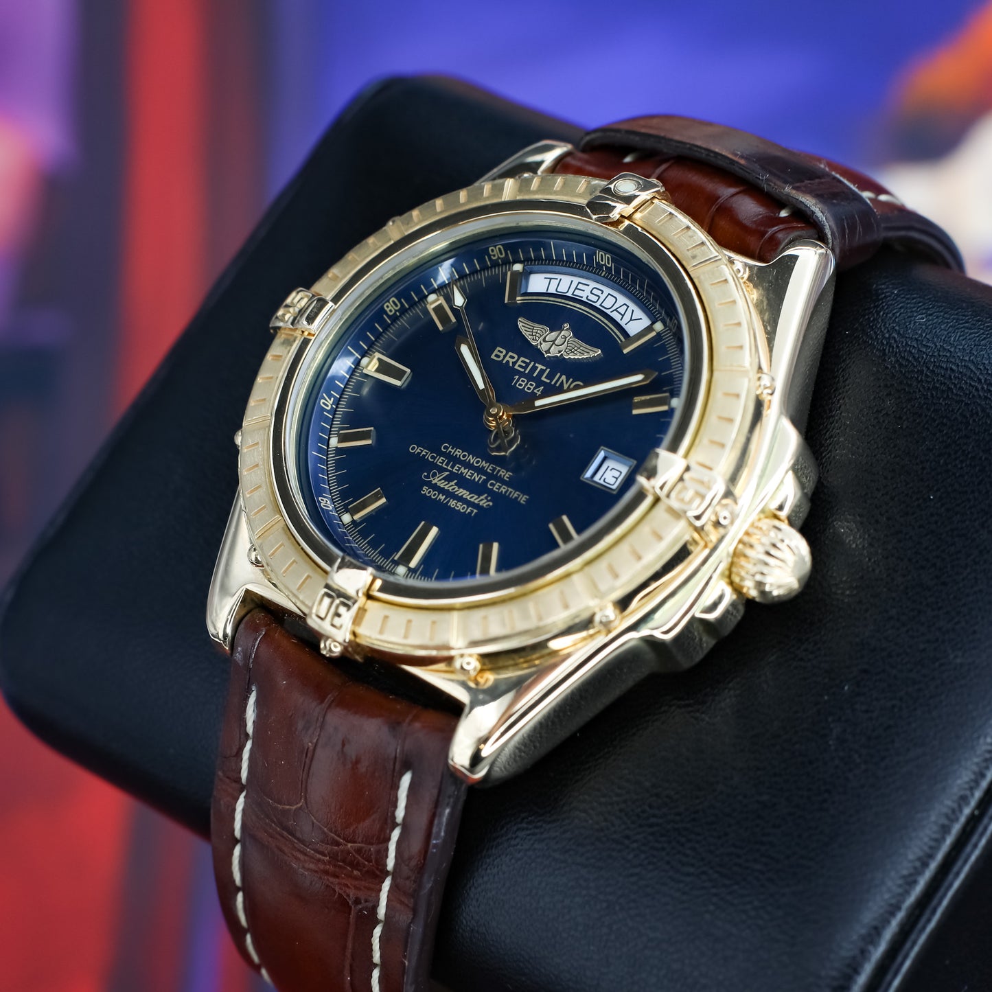 Breitling Windrider Headwind Daydate Blue Dial - K45355