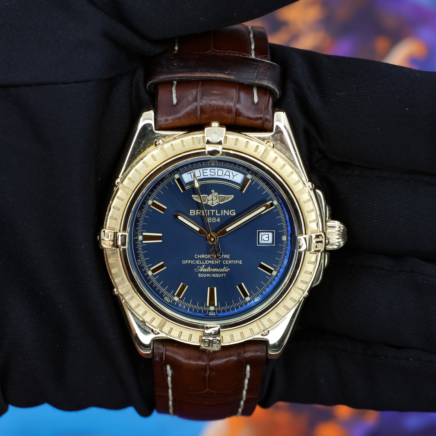 Breitling Windrider Headwind Daydate Blue Dial - K45355