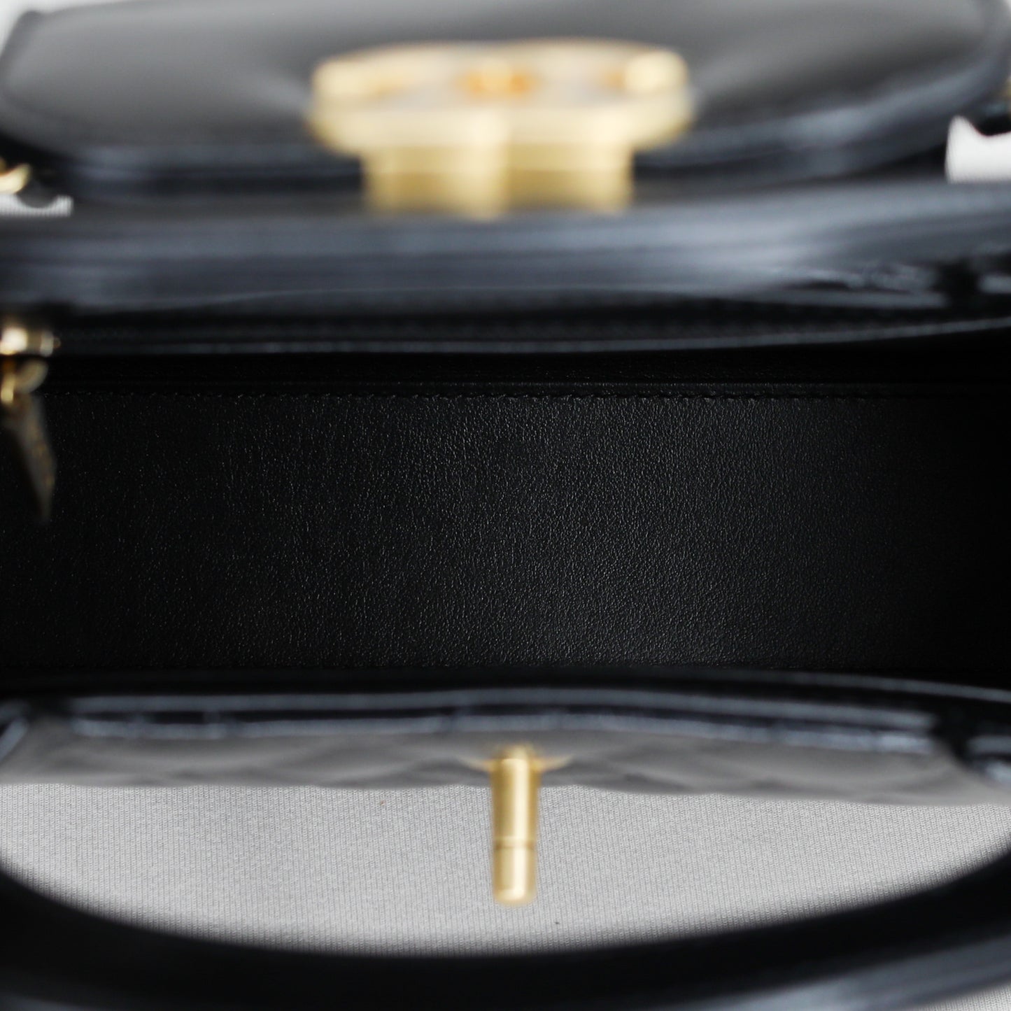 Chanel Kelly Nano Black Calf Skin Top Handle Shopping Bag