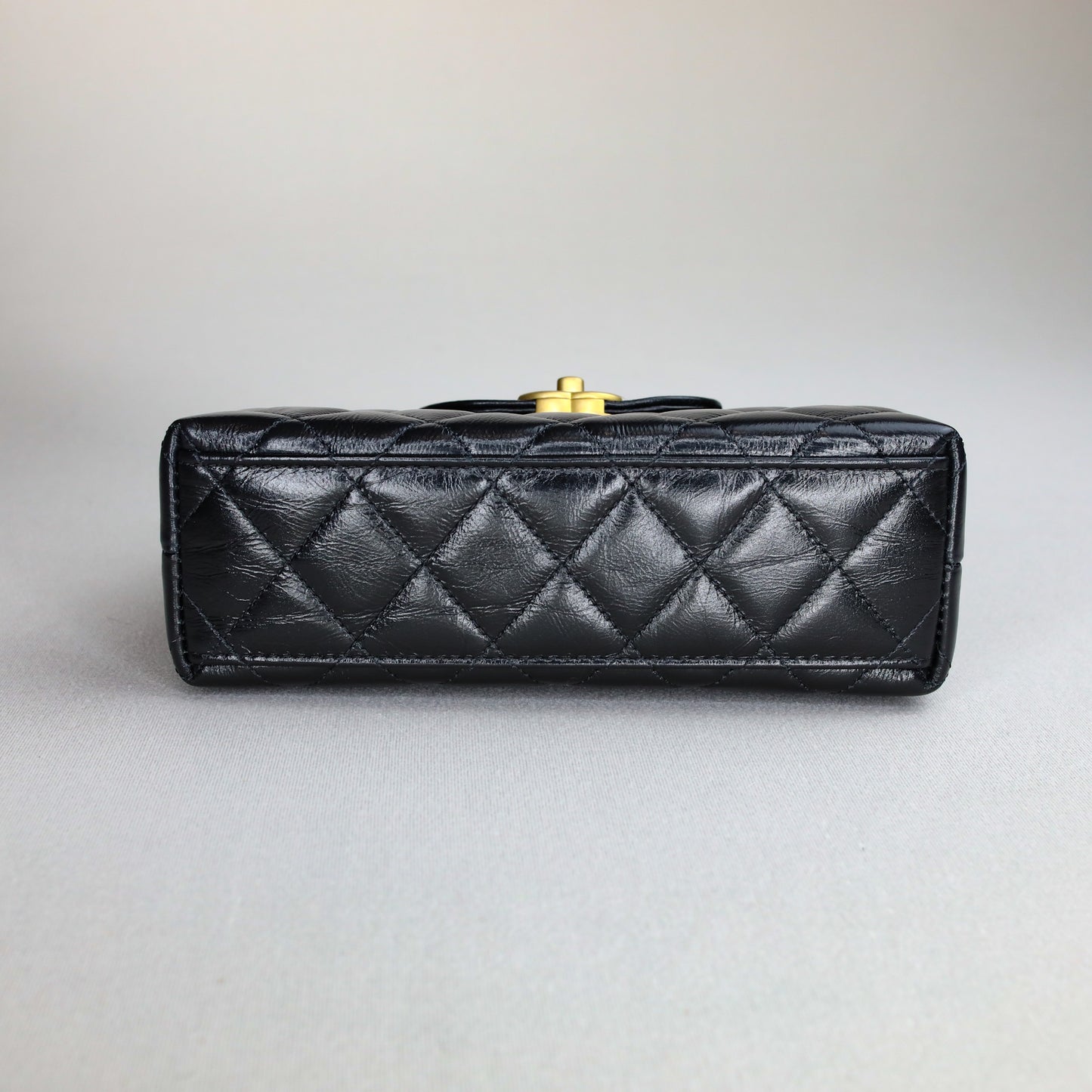 Chanel Kelly Nano Black Calf Skin Top Handle Shopping Bag