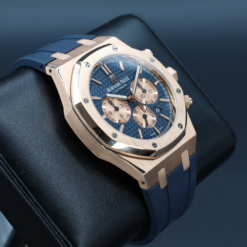 Audemars Piguet Royal Oak Chrono 41 Rose Gold Blue Dial - 26331OR
