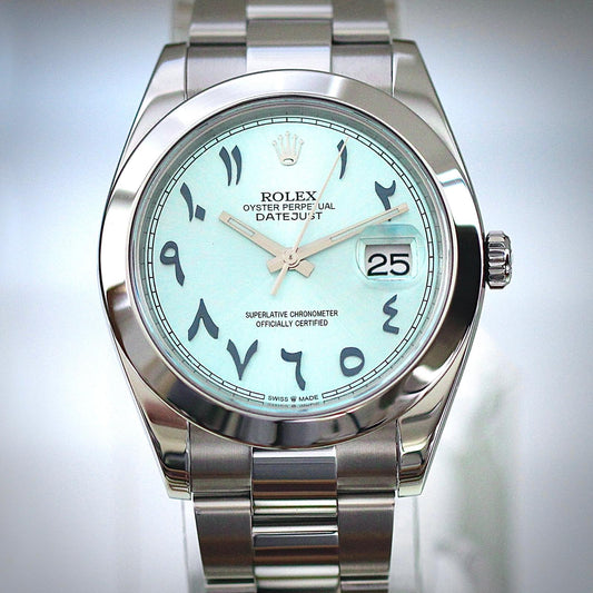 Rolex Datejust 41 Ice Blue Arabic Dial Complete Set - 126300