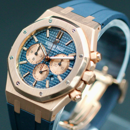 Audemars Piguet Royal Oak Chrono 41 Rose Gold Blue Dial - 26331OR