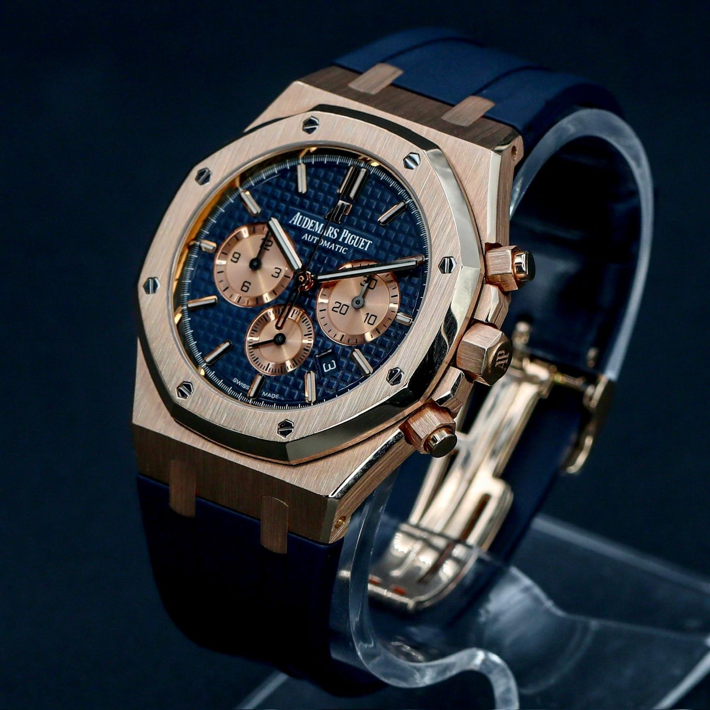 Audemars Piguet Royal Oak Chrono 41 Rose Gold Blue Dial - 26331OR