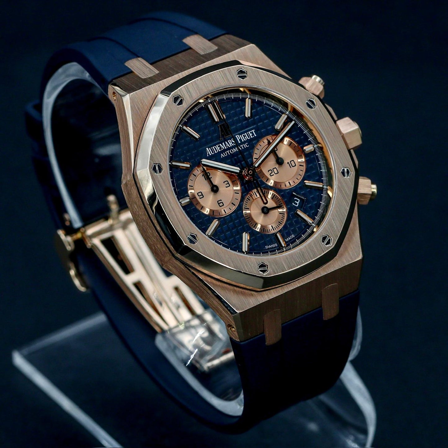 Audemars Piguet Royal Oak Chrono 41 Rose Gold Blue Dial - 26331OR