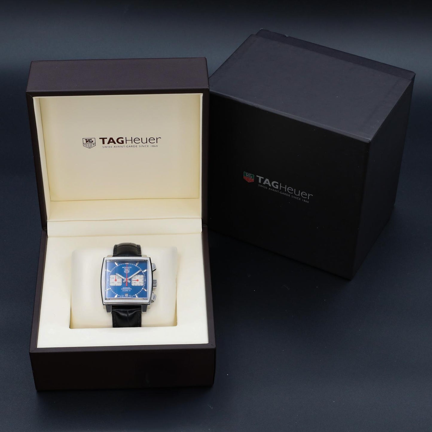 TAG Heuer Monaco Blue Dial Watch/box only - CAW2111