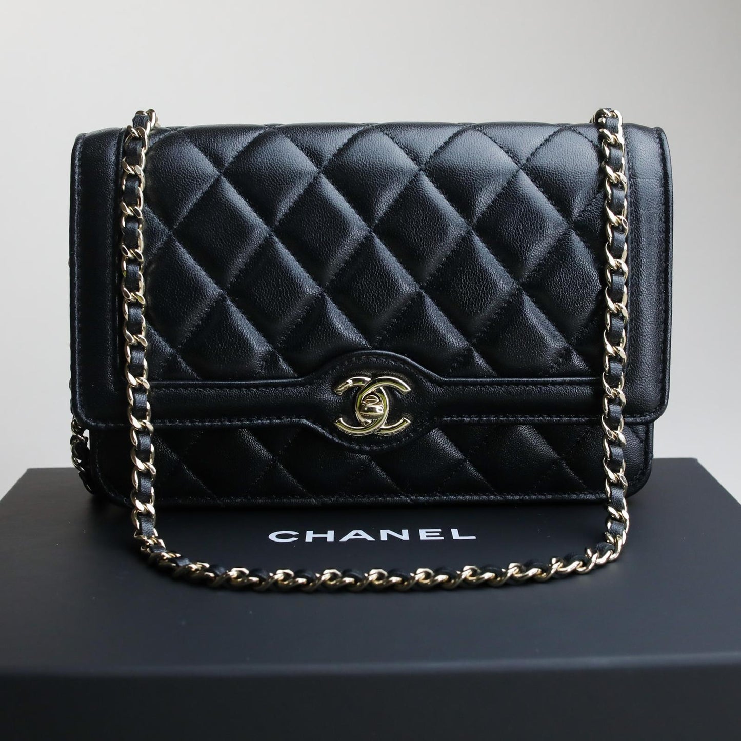 Chanel 24B Wallet on Chain (WOC) – Grained Calfskin & Champagne Gold Hardware