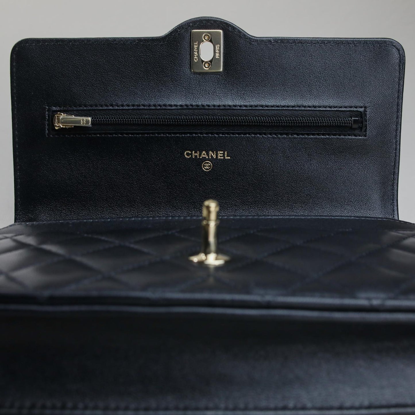 Chanel 24B Wallet on Chain (WOC) – Grained Calfskin & Champagne Gold Hardware